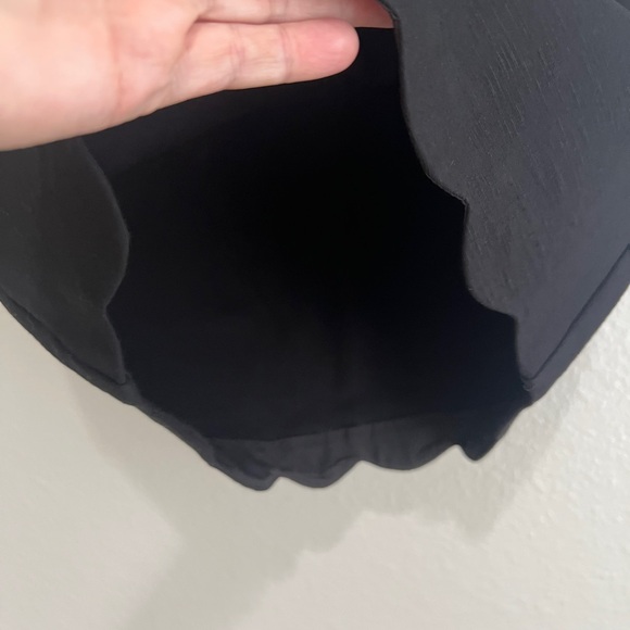 Skies Are Blue Black Pencil Skirt with Scallop Hem - Picture 5 of 9